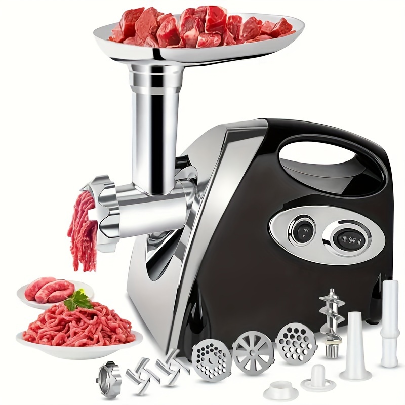 

New Electric Meat Grinder, Food Grade Heavy Duty Meat Grinder, Stainless Steel Grinder, Heavy Duty Meat Grinder With Stainless Steel Slices, 3 Grinders, 1 And Kit For The Home Kitchen