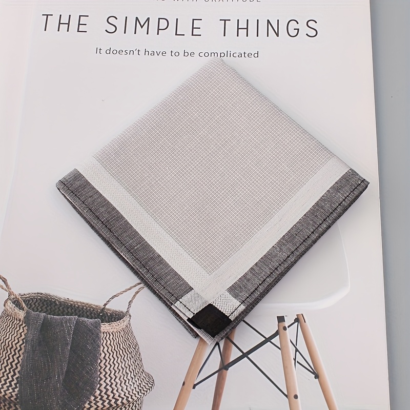 3 Men's Handkerchiefs Beige Gray Soft Woven Fabric Lightweight Compact