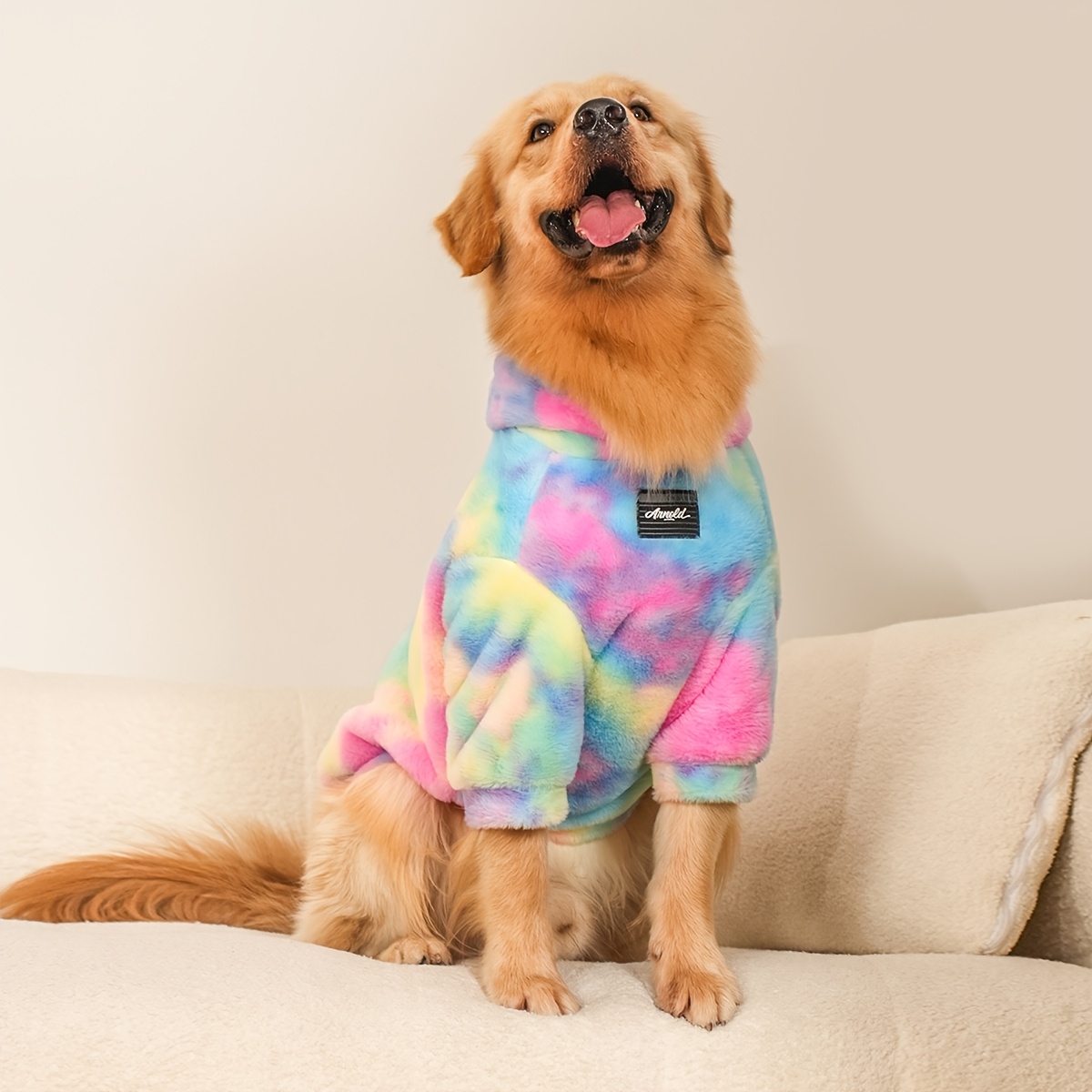 warm winter pet clothing plush rabbit hoodie outside christmas new - Main Image