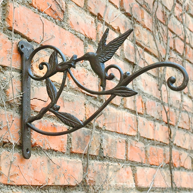 * Hummingbird Wall Hanging Planter Bracket - Rustic Anti-Corrosive Design  with Vibrant Feather & Flower * Ideal for Home, Garden, Yard Decor * Garden  Wall Decor|Vibrant Wall Art|Decorative Plant ...