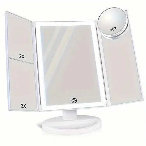 led tri folding cosmetic with lights foldable premium cosmetic