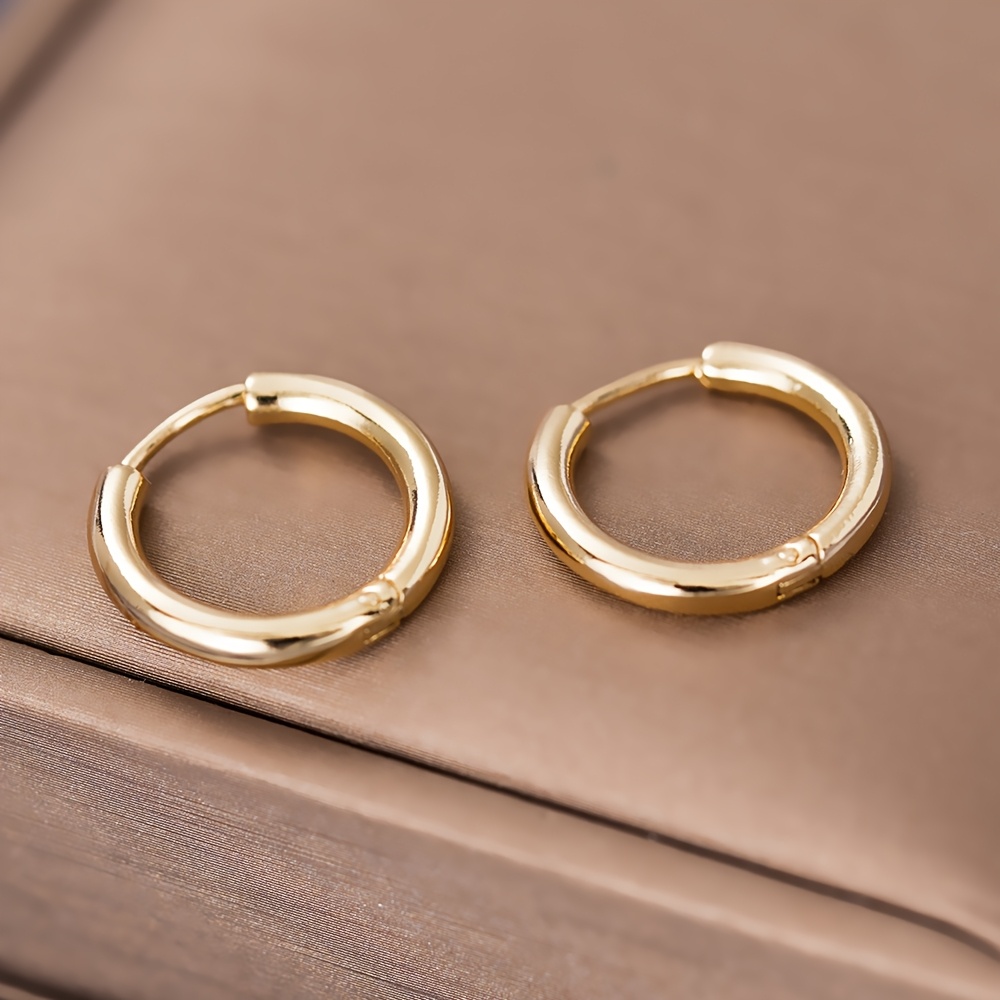 TEMU 1 Pair Classic Fashion Hip-hop Circle Earrings For Women Men Party Casual Metallic Style Earrings Jewelry