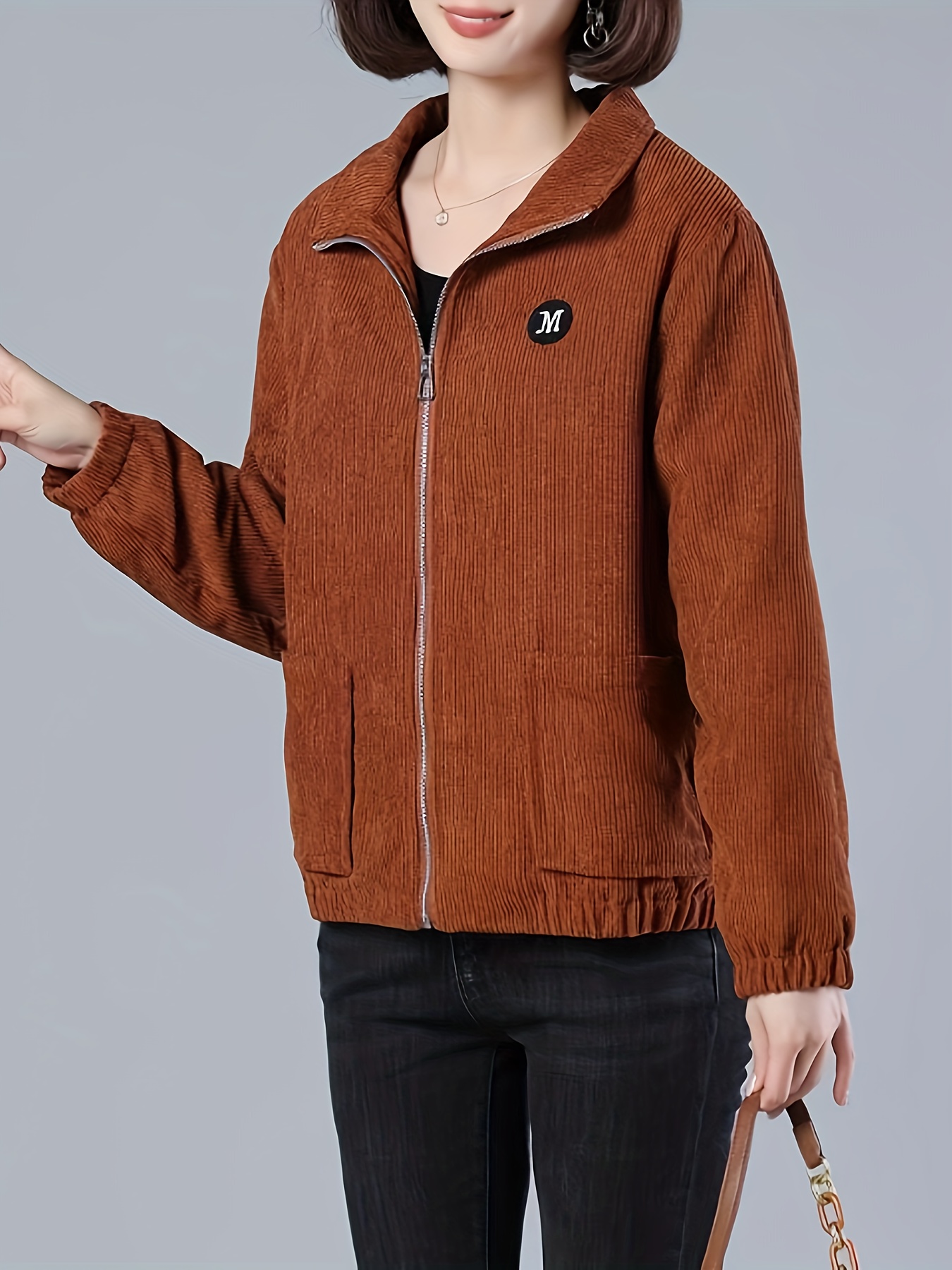 women's corduroy jacket spring/autumn fashion casual stand Temu