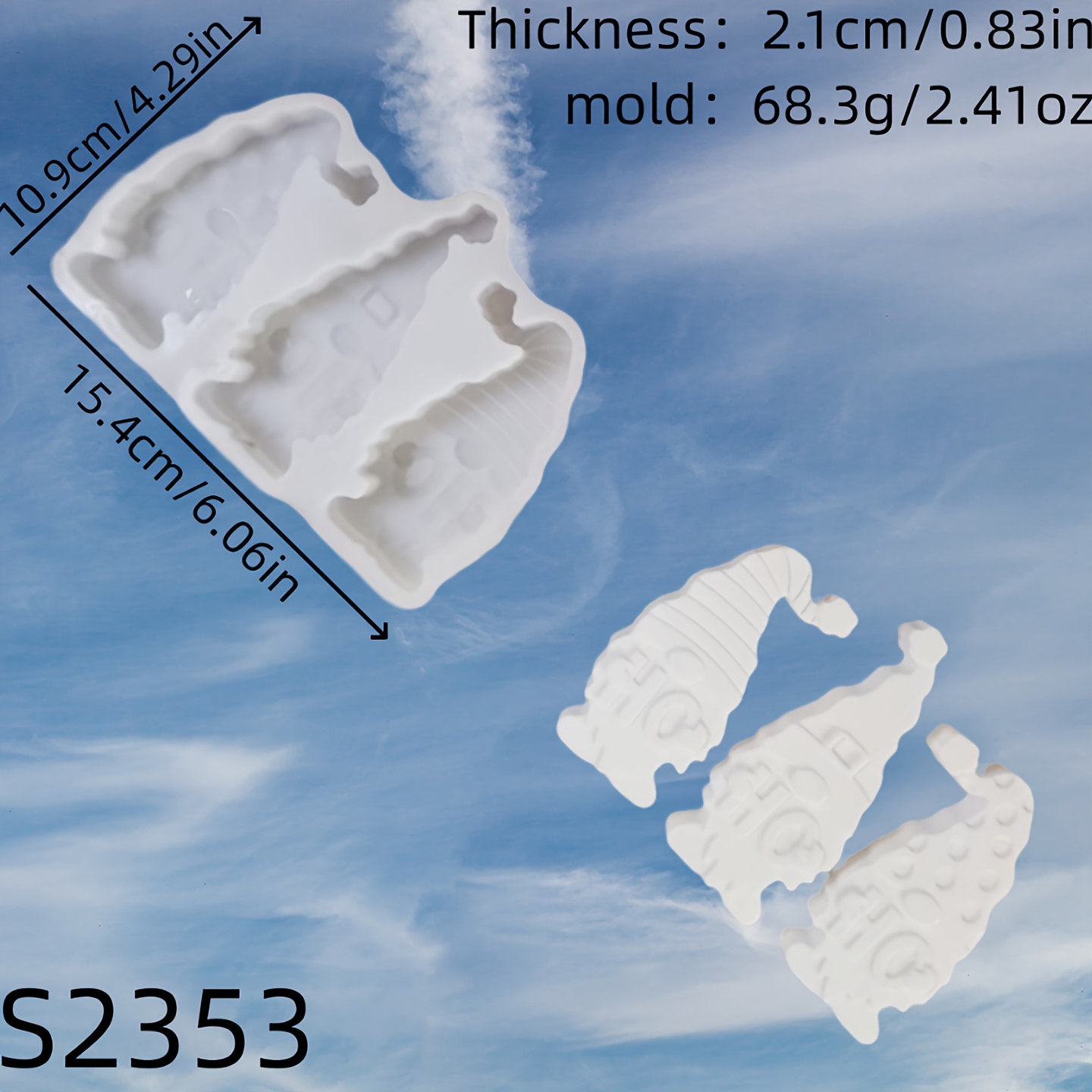 Resin Silicone Mold For Christmas Gnome 3d, Candle Silicone Mold, Plaster Ornament Silicone Mold, Silicone Mold For Home Decoration, Epoxy Resin Mold 68.3 S2353