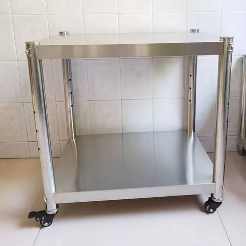 2 tier stainless steel rolling kitchen cart with wheels heavy duty mobile storage rack for microwave oven pots and pans and dishes space saving countertop organizer for modern kitchen kitchen counter microwave shelf stylish metal end