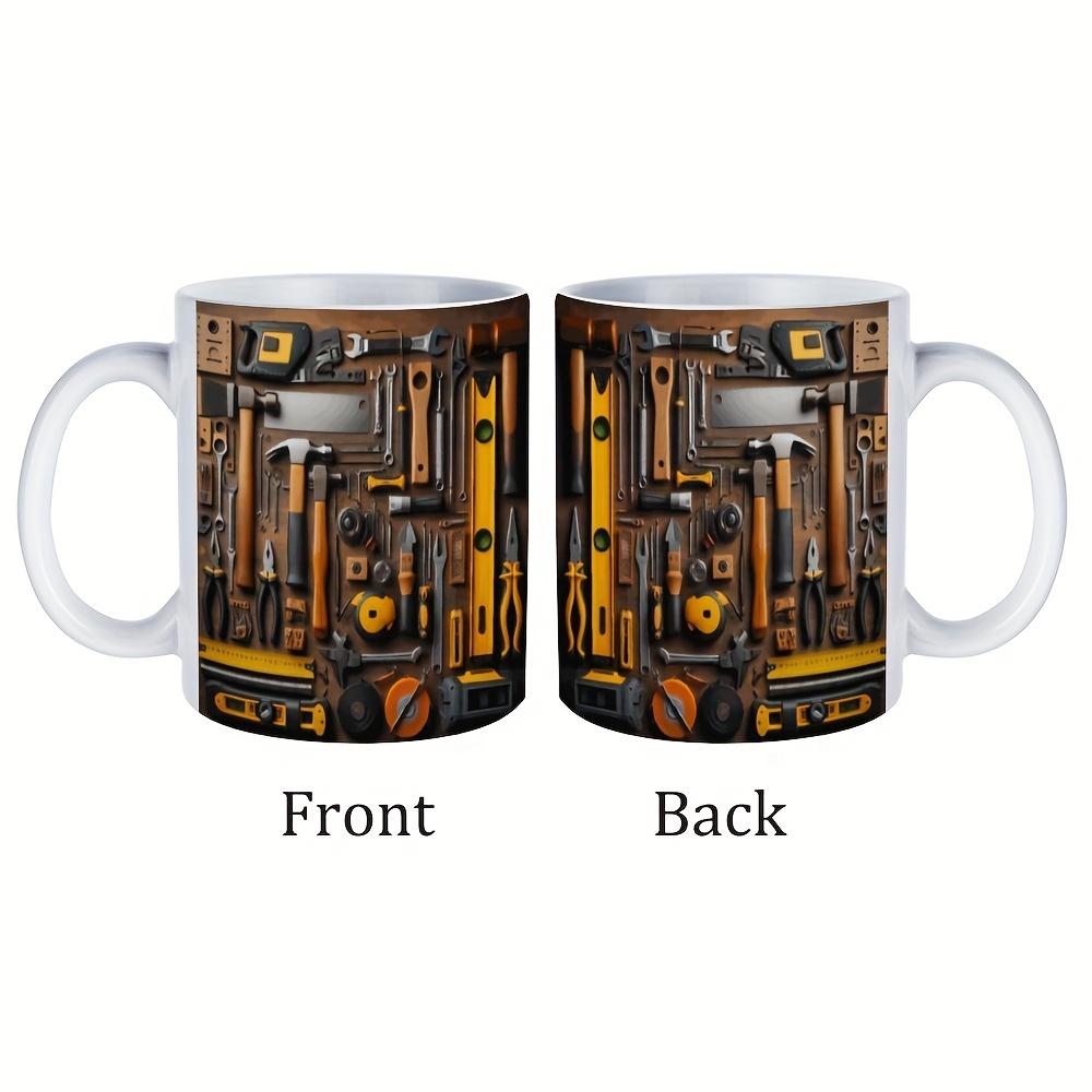 this 11 ounce ceramic tool 3d printed coffee mug is an insulated reusable multi functional porcelain mug that   an ideal fathers day gift and is hand washed only christmas cup tea set holiday gift gift for parents 1