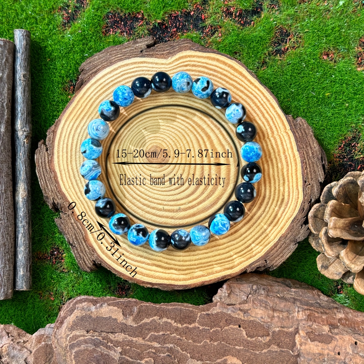 8mm Fire Agate Bracelet for Relaxation & Clarity