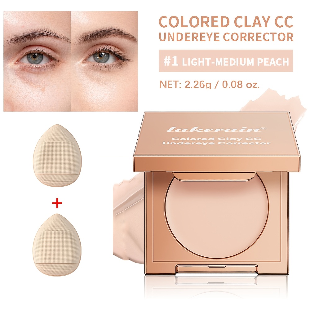 Image of Eye Concealer Set With Thumb Puff, Full Coverage Concealer, Can Cover Dark Circles, Spots, Marks And Tear Troughs, With A Long-lasting Matte Effect