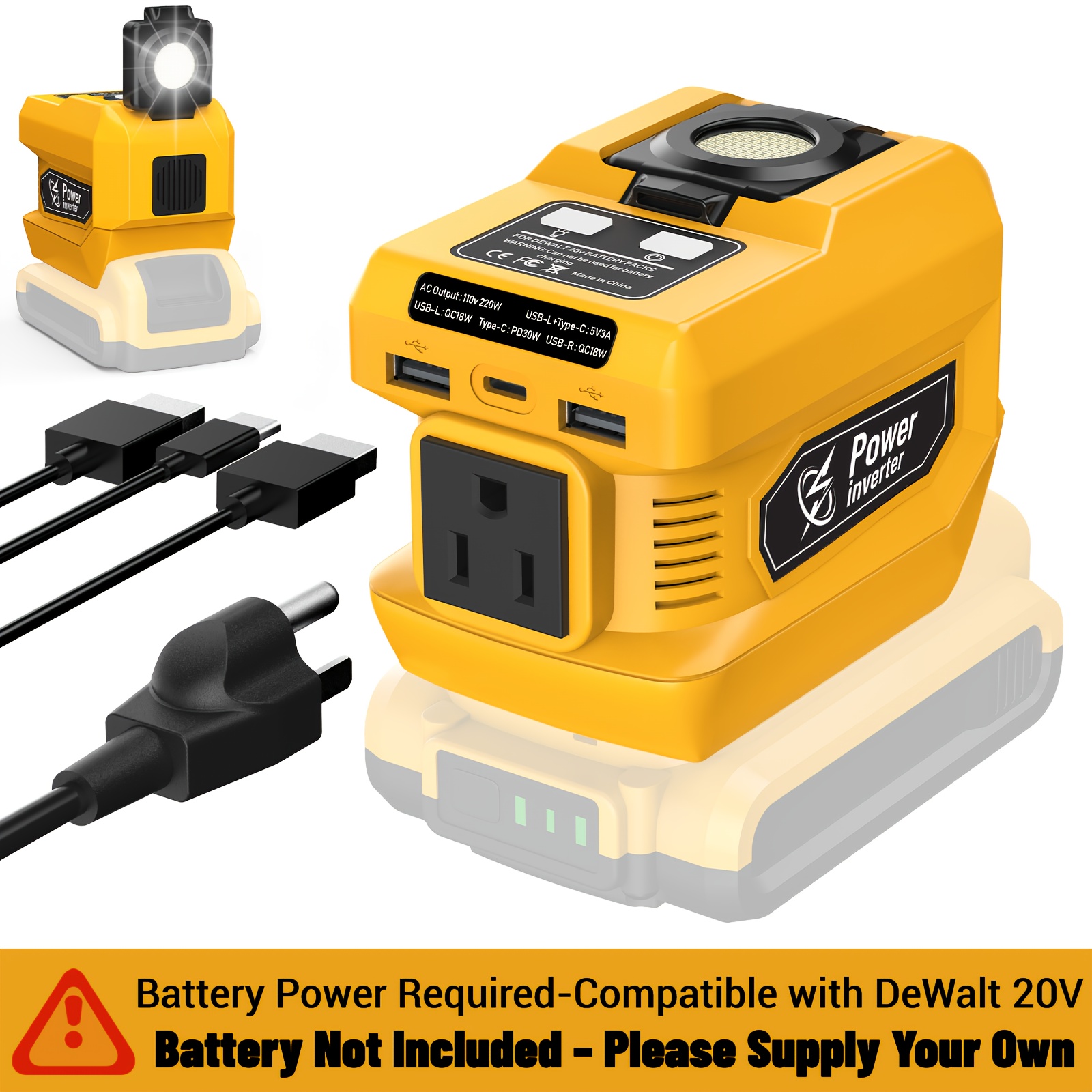 220w power inverter 20v ac 110v battery inverter Temu