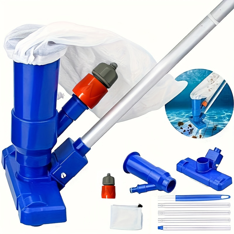 

Efficient Pool Cleaning Kit, Portable Vacuum With Jet Head & Brushes, Pp Material, Fits European Hoses - Perfect For Home Pools & Spas Pool Vacuum Cleaner Pool Cleaning Supplies