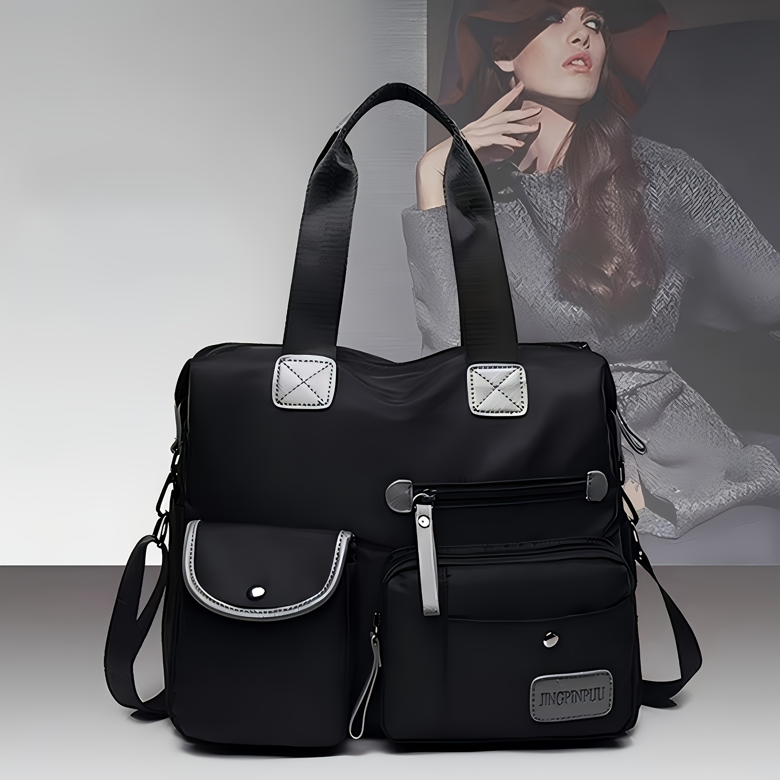 TEMU Solid Color Simple Temperament Commuting Handbag 2025 Autumn And Winter New Versatile Ins Men's And Women's Shoulder Bag