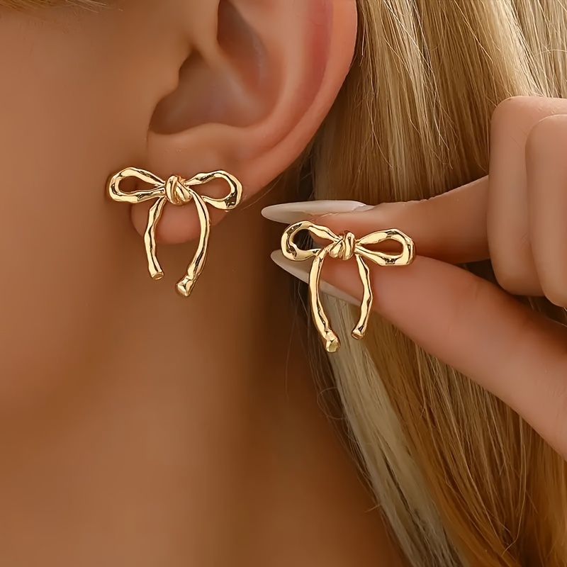 

Boucles d'oreille élégantes en nœud de bow - des attaches en inoxydable, , - et , cadeau de de , convient à toutes les