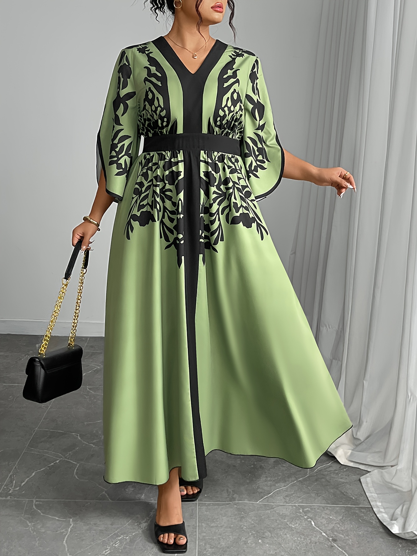 plus size womens plus size elegant a line maxi dress short - Temu Italy