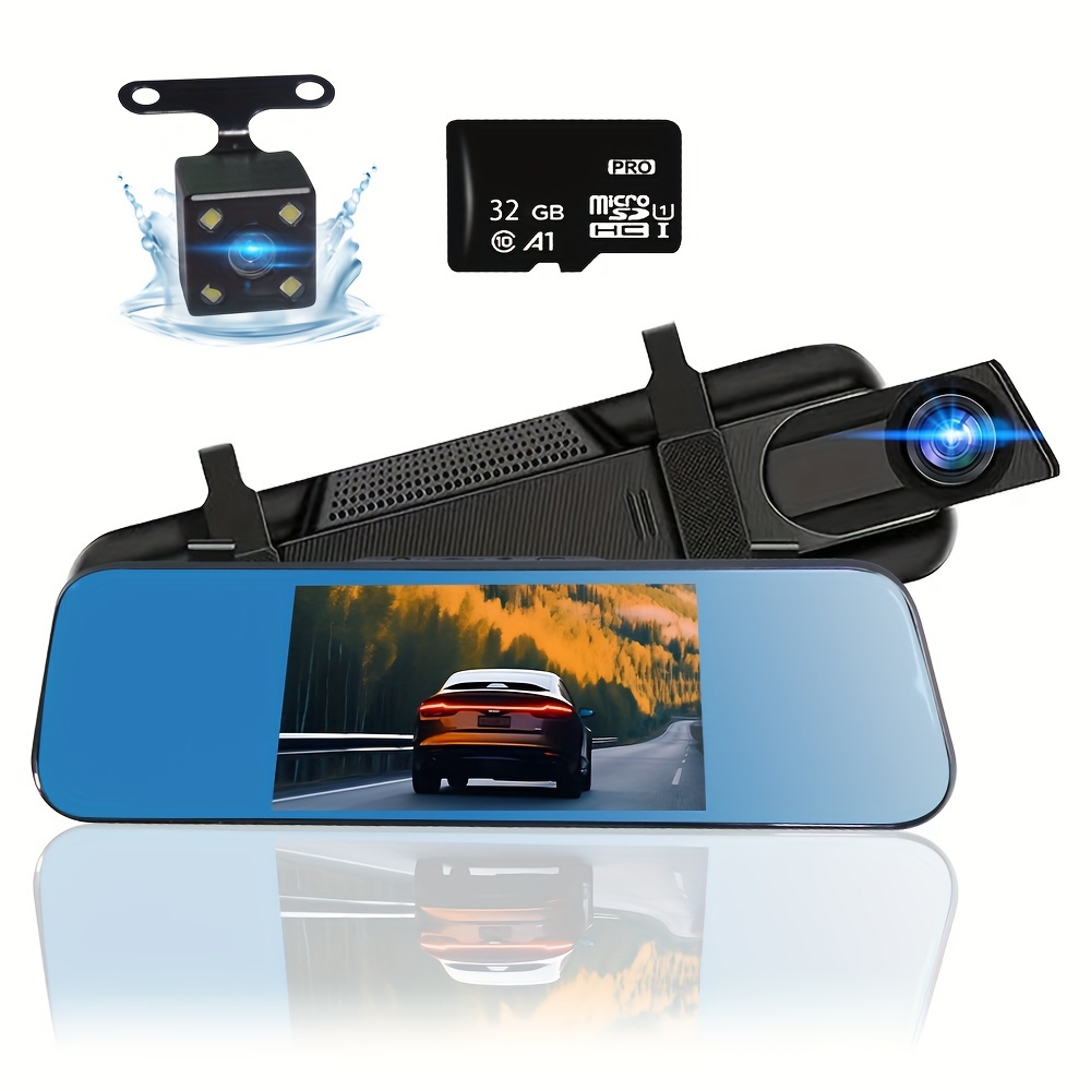 Comprar Cámara de espejo retrovisor de coche HD con pantalla táctil de 4,5  pulgadas DVR gran angular de visión nocturna cámara de salpicadero  delantera y trasera para coche, cámara de montaje de