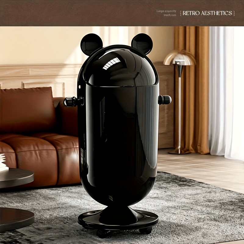 Large-capacity, High--level With Wheels Trash Can, Movable High Legs Without Bending Over, Household Living Room And Office Trash Can