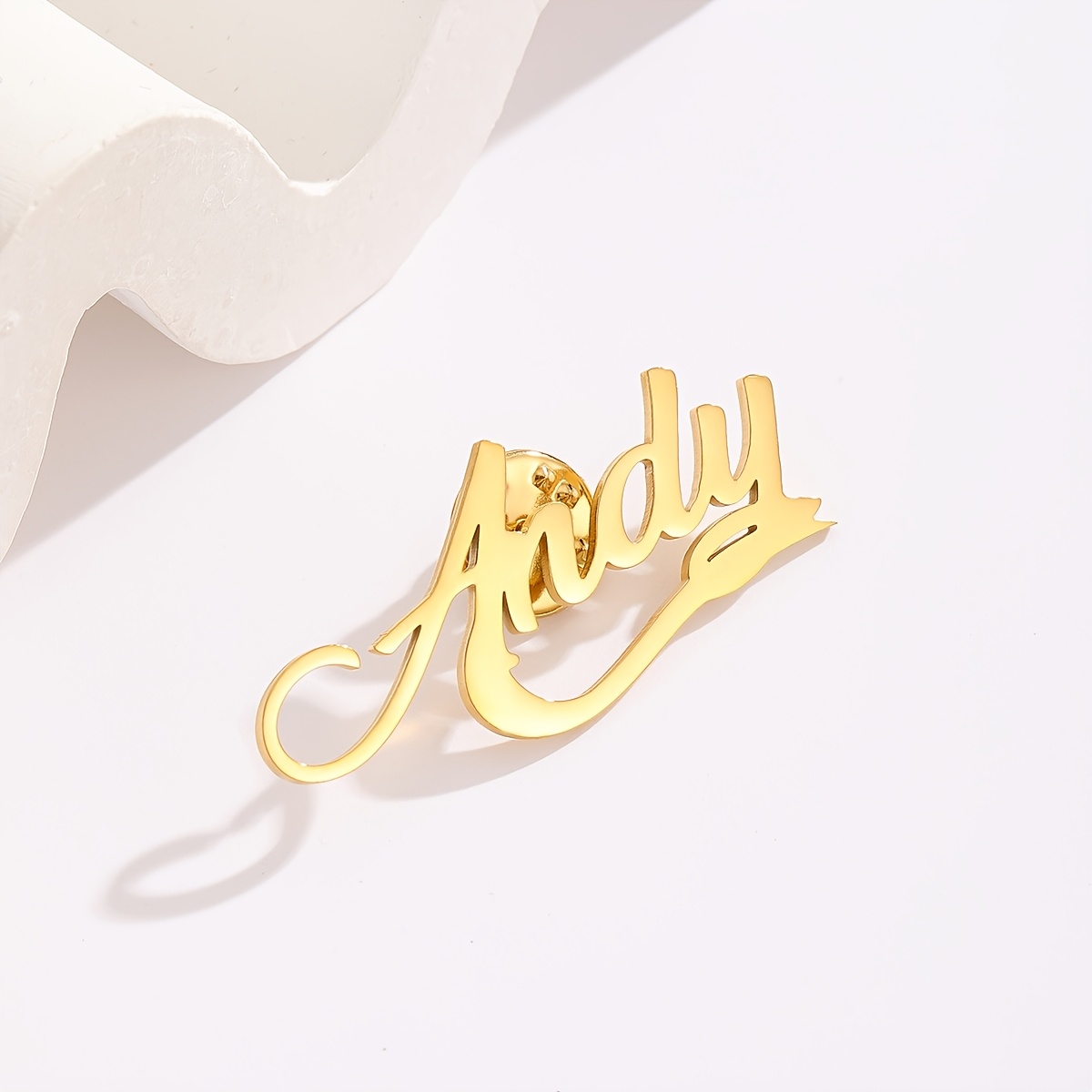 Image of Customized Name Elegant Brooch Pin, Personalized Stainless Steel Women Jewelry, Design, Accessories For Clothing