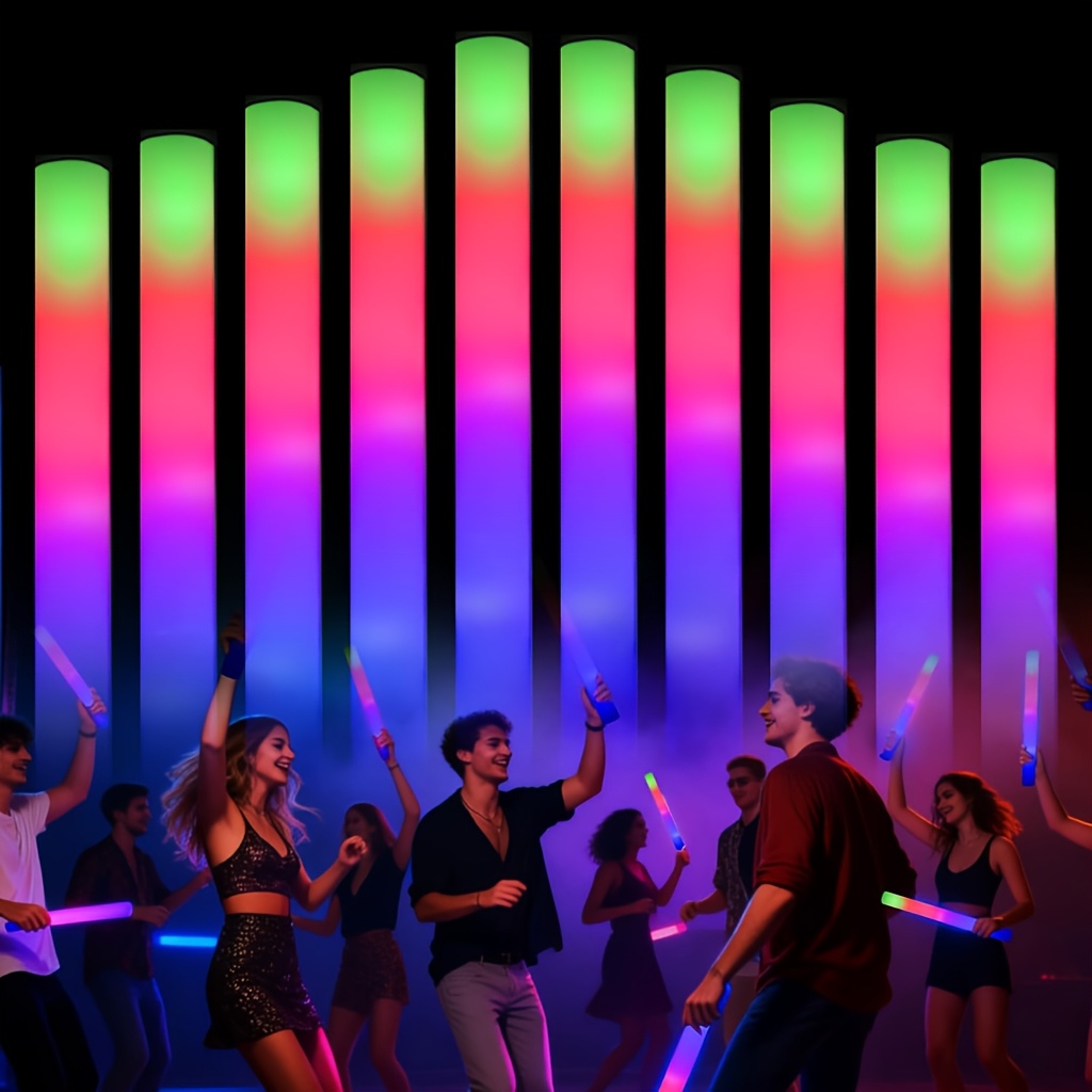 58pcs Foam Glow Sticks, Bulk Glow Sticks With 3 Colorful Flashing, Led Light Sticks, Glow In Dark Party Supplies For Wedding, Raves, Birthday, Christmas, New Year