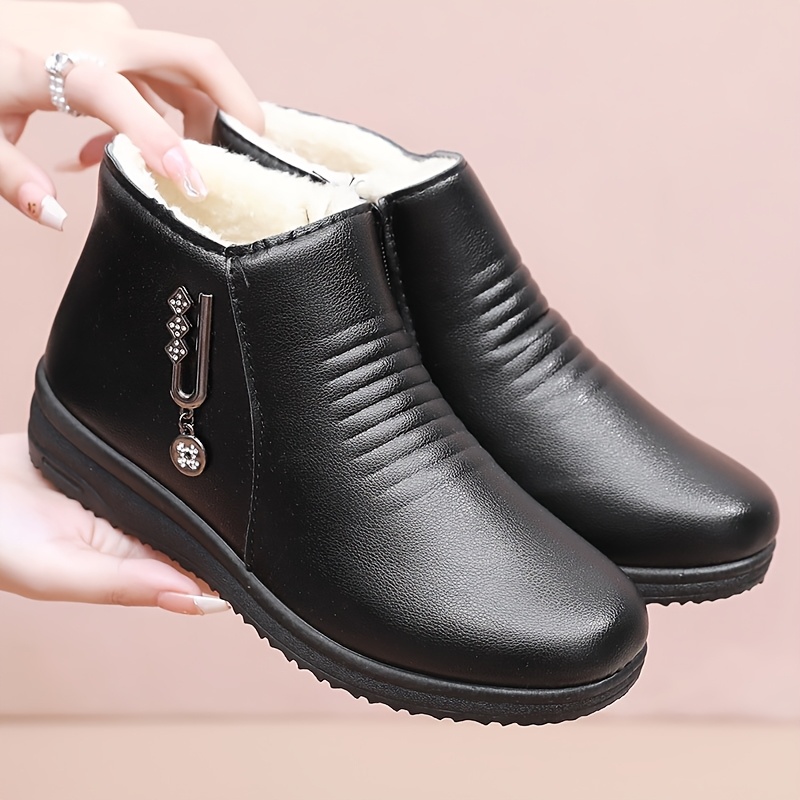 navy blue dress for baby girl OrthoComfoot Women's Orthopedic Wide Leather Winter Ankle Boots:  Comfortable Diabetic Arch Support Dress Shoes for Plantar Fasciitis, Casual  Hook and Loop Walking Shoes for Foot and Heel Pain – Orthocomfoot main image 1