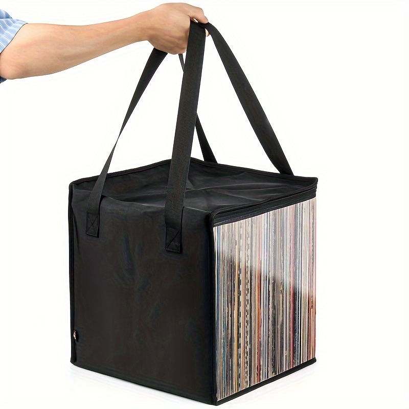 

Vinyl Record Travel Carry-on Storage Bag With Tpu Transparent Record Storage Box For 50 Records 12-inch Lp Albums For Collection, Travel, Concert Handbag With Protective Bag With Transparent Window