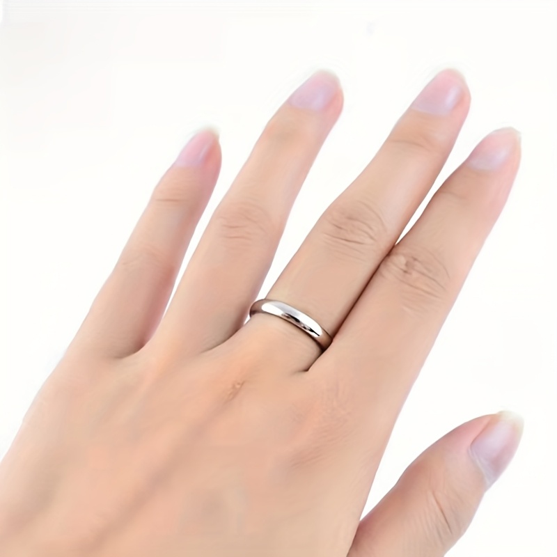 

Stylish Titanium Steel Couple's Ring, S925 Silvery Plated, Fade-resistant, Engagement & - Ideal Christmas, Birthday, Or Best Friend Gift, Plain, Tail Ring, Jewelry