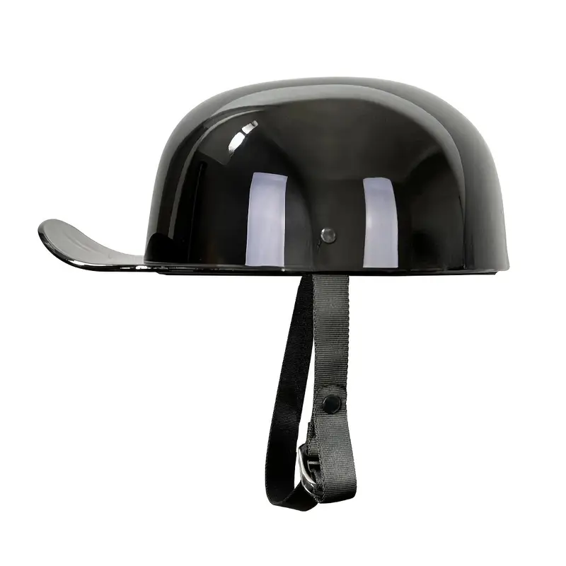 dot baseball cap motorcycle helmet Matte Black & Gold Owl Retro Motorcycle Half Helmet - Baseball