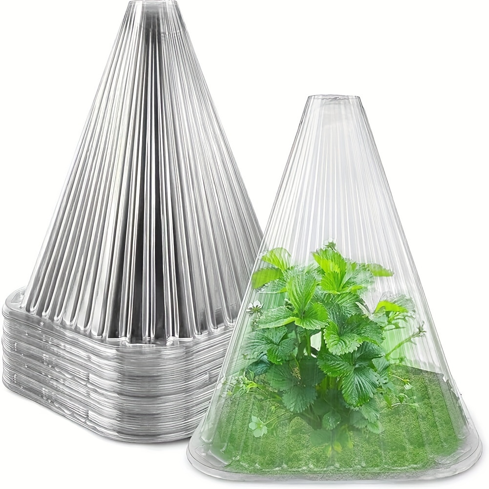 

5/10/20/30pcs Reusable Plastic Plant Covers, Transparent Protection From Birds, Frost, And Slugs, Garden Protective Bell Cloche
