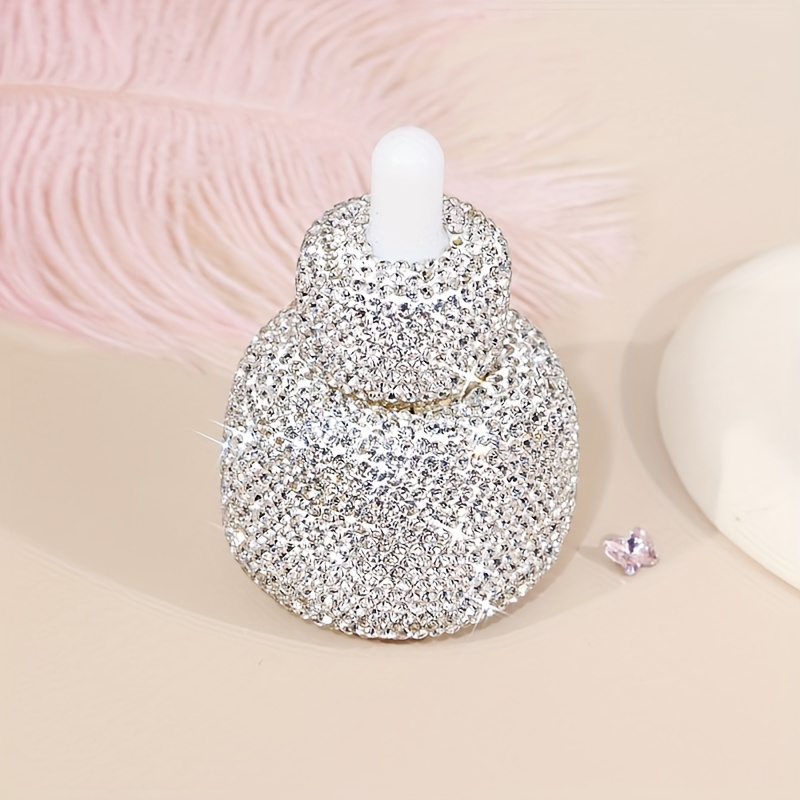 TEMU 1pc High Aesthetic Bottle Dropper Diamond Travel Portable Liquid Small Empty Bottle Creative Multifunctional Serum Essential Oil Fragrance
