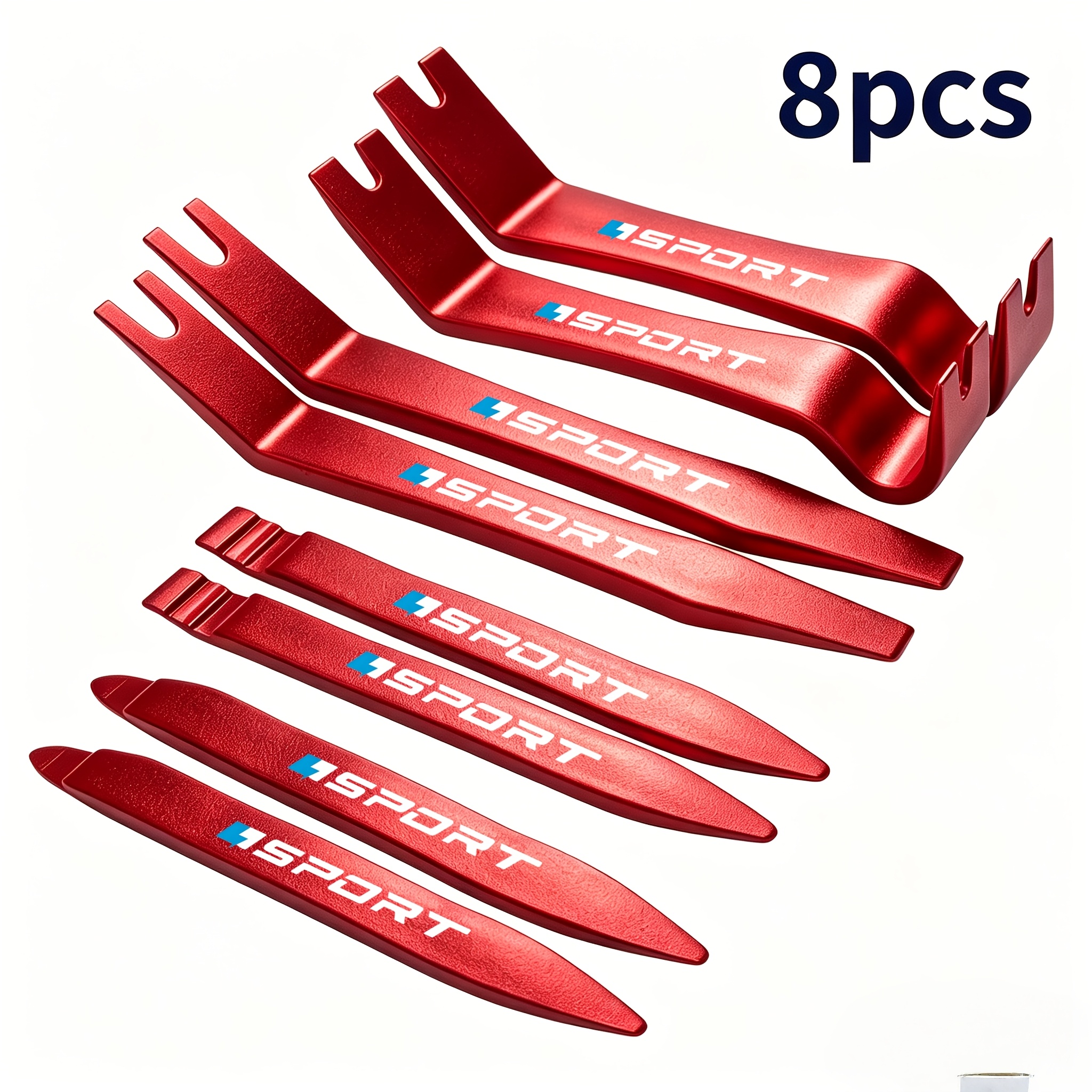 TEMU 8pcs Professional Automotive Interior Removal Tool Set - Scratch-free Plastic Pry Bars, Suitable For Door Panel Clips And Fasteners, Without