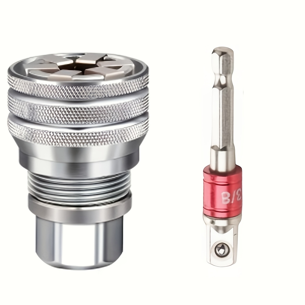Image of Universal Adjustable Socket Wrench, Applicable To Standard Metric 10-19mm, 3/8 Inch To 3/4 Inch Ratchet Wrench, Applicable To 3/8 Inch Drive Ratchet Torque Wrench And Electric Drills