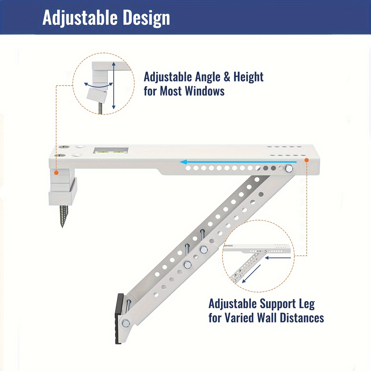 LBG Window AC Bracket – Supports 9,000–22,000 BTU Units Up To 165 Lbs, Easy Indoor Install