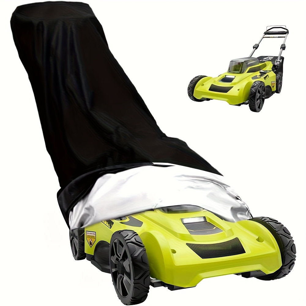 1pc push lawn mower cover oxford fabric outdoor lawn mower cover heavy duty mower cover protective cover black