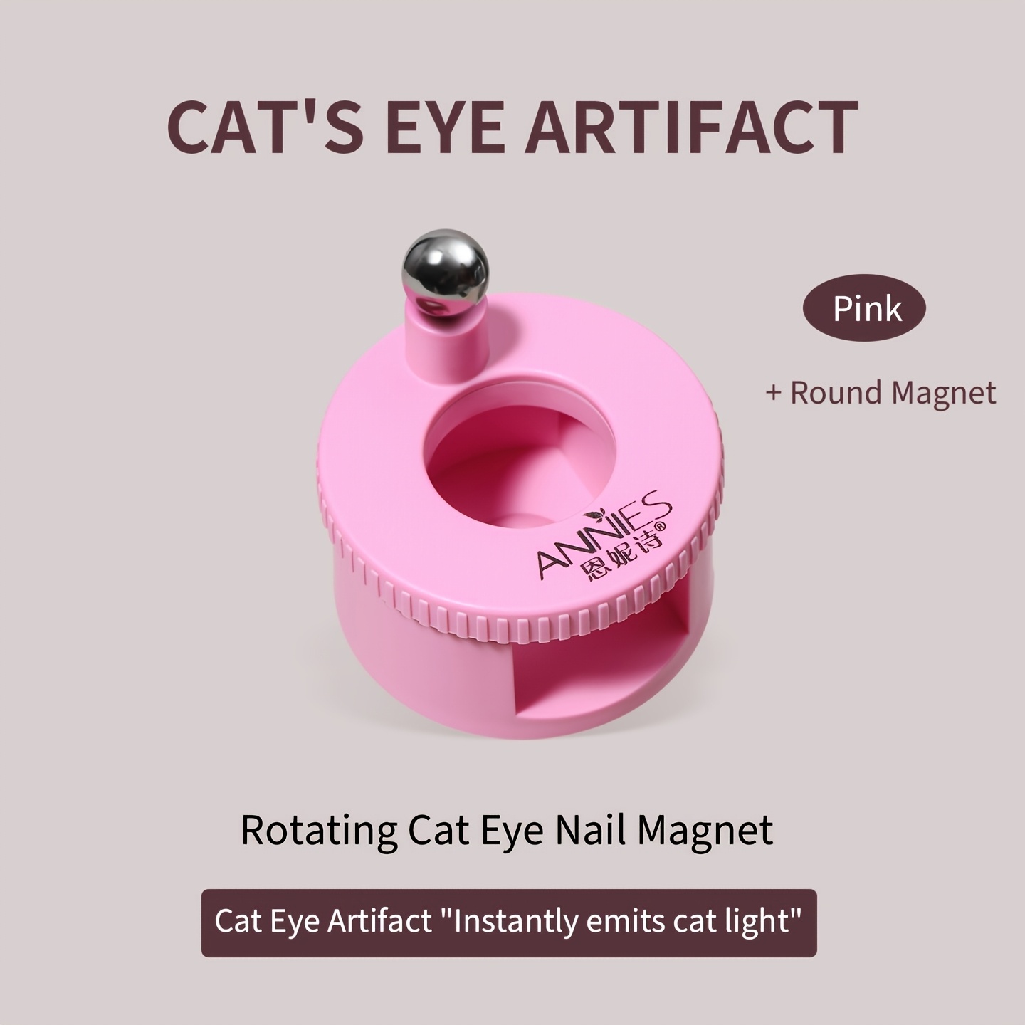 TEMU ANNIES Nail Art Pince à Ongles Automatique Perles de Verre Aspiration Cat Eye Tracker Magnétique Multifonctionnel Large Lumière Aimant Cat Eye