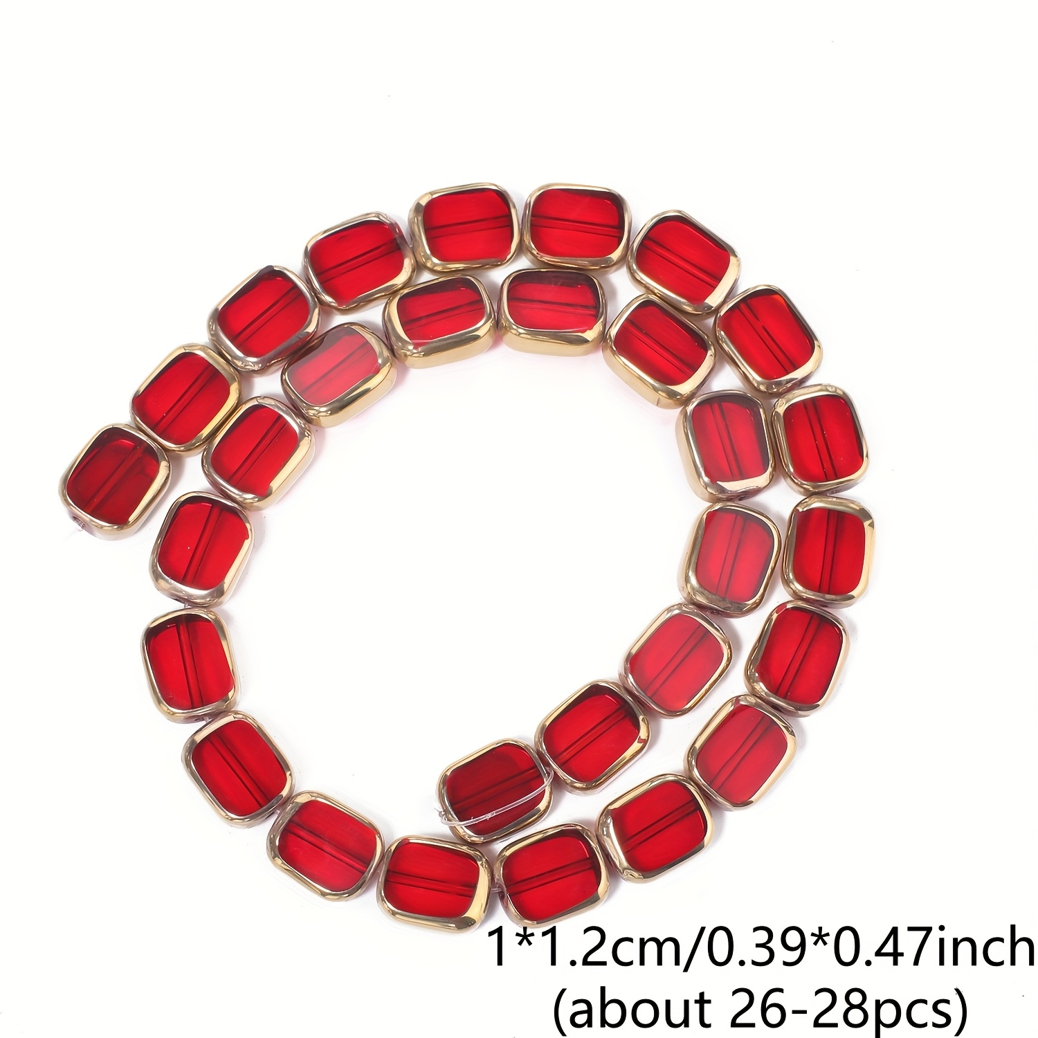 TEMU 10*12mm Rectangular Glass Beads For Jewelry Creation, Including Bracelet And Necklace Supplies, Glass Charms, And Bead Collections