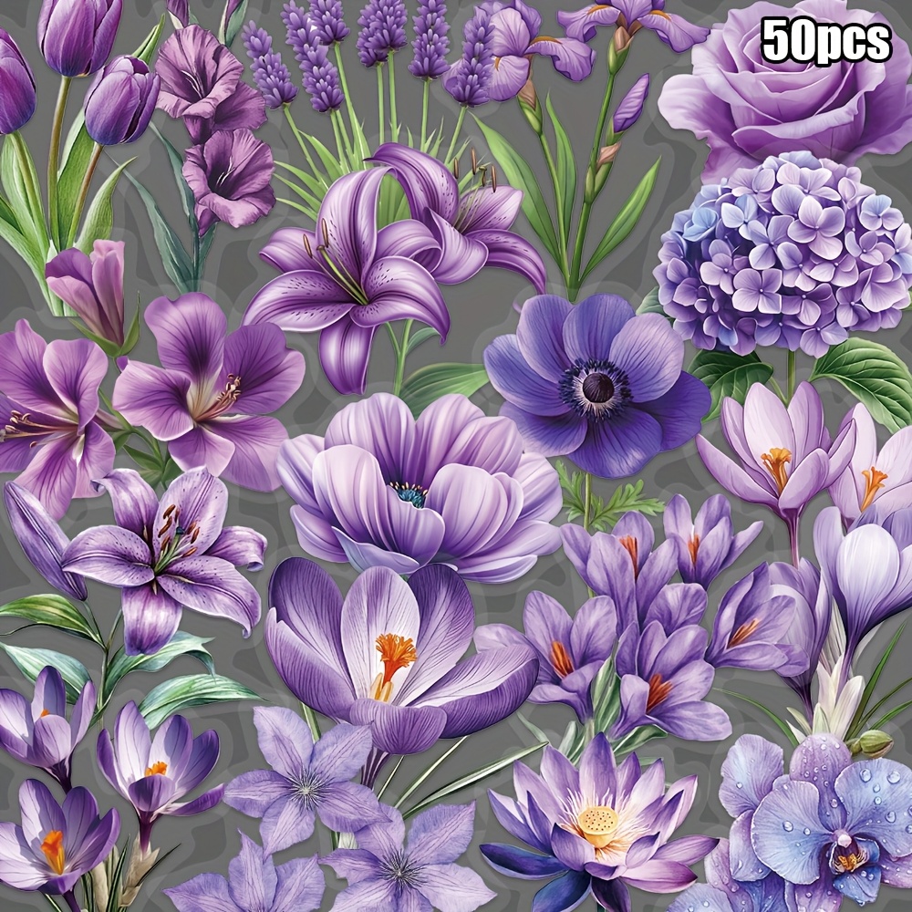 Printable Lilac Laptop Case Purple Floral Transparent Pet Stickers