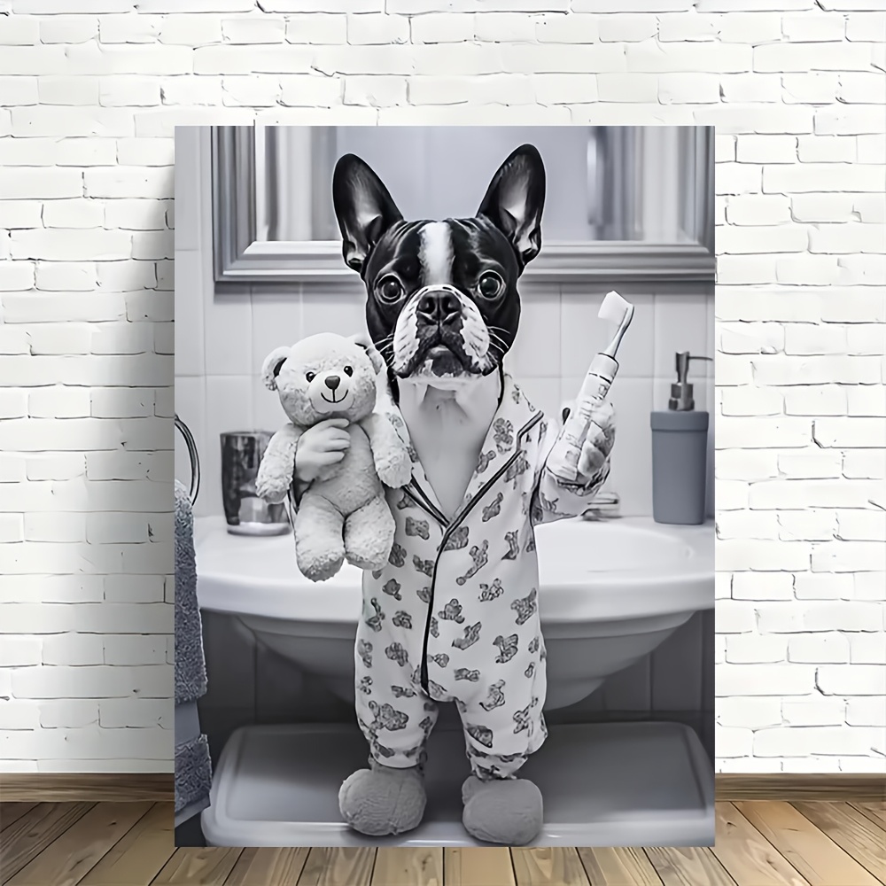 

In Pajamas Canvas Art Print, 12x16 - Bathroom Decor For , For