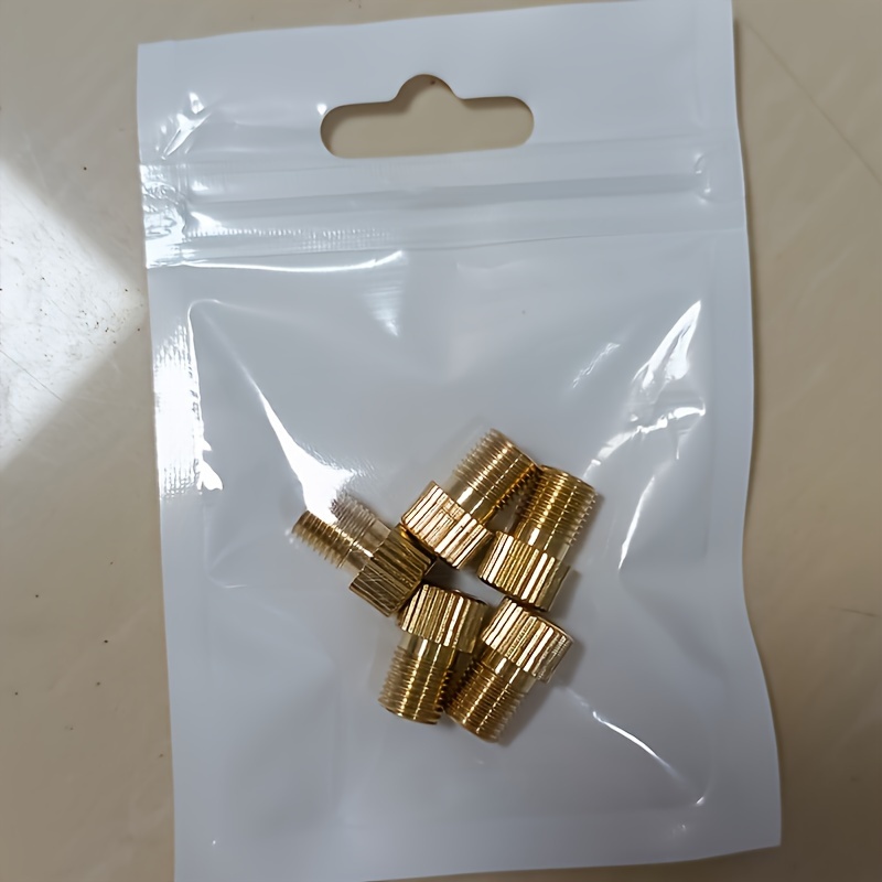 5pcs French To American Adapter, Bicycle Copper Valve Converter, Road Bike French Valve Nozzle Converter