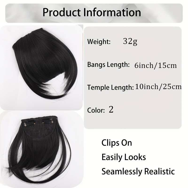 1pc elegant straight synthetic hair extensions air anime bangs for women high temperature fiber invisible clip natural look durable   hair fringe details 3