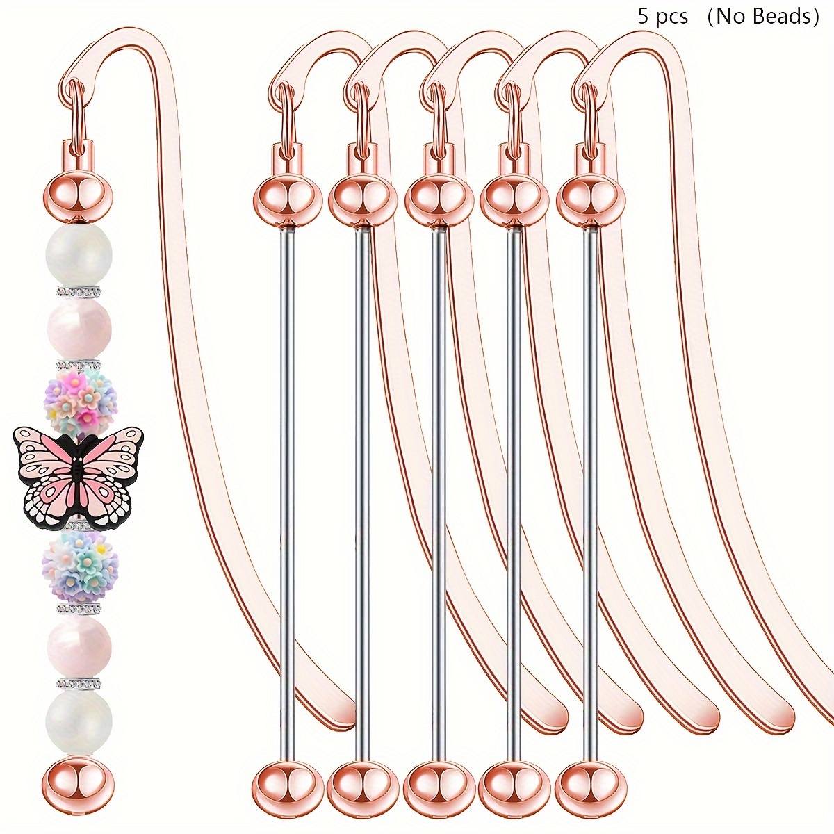 Image of 5/10pcs Beaded Bookmarks - Metal Bookmarks, Gift- Handmade Beaded Book Hangings, Bookmarks For Book Lovers, Students, Girlfriends, Teachers, , And Families