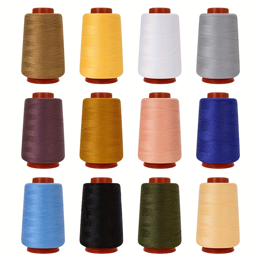 12pcs 800-yard Polyester Sewing Thread, Assorted Colors, Sewing Machine Thread