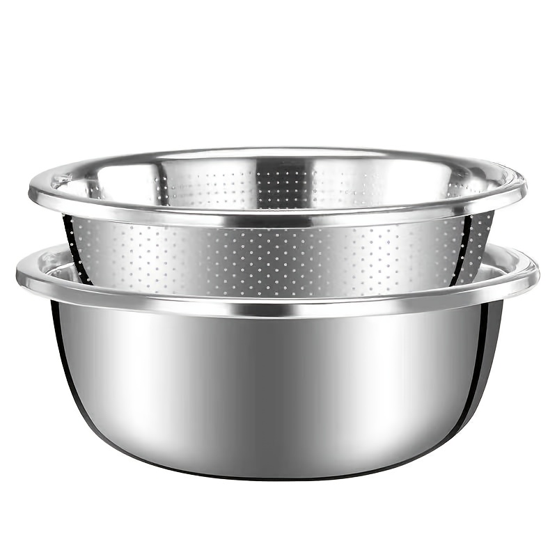 30cm large size anti scalding stainless steel basin     extra thick with colander