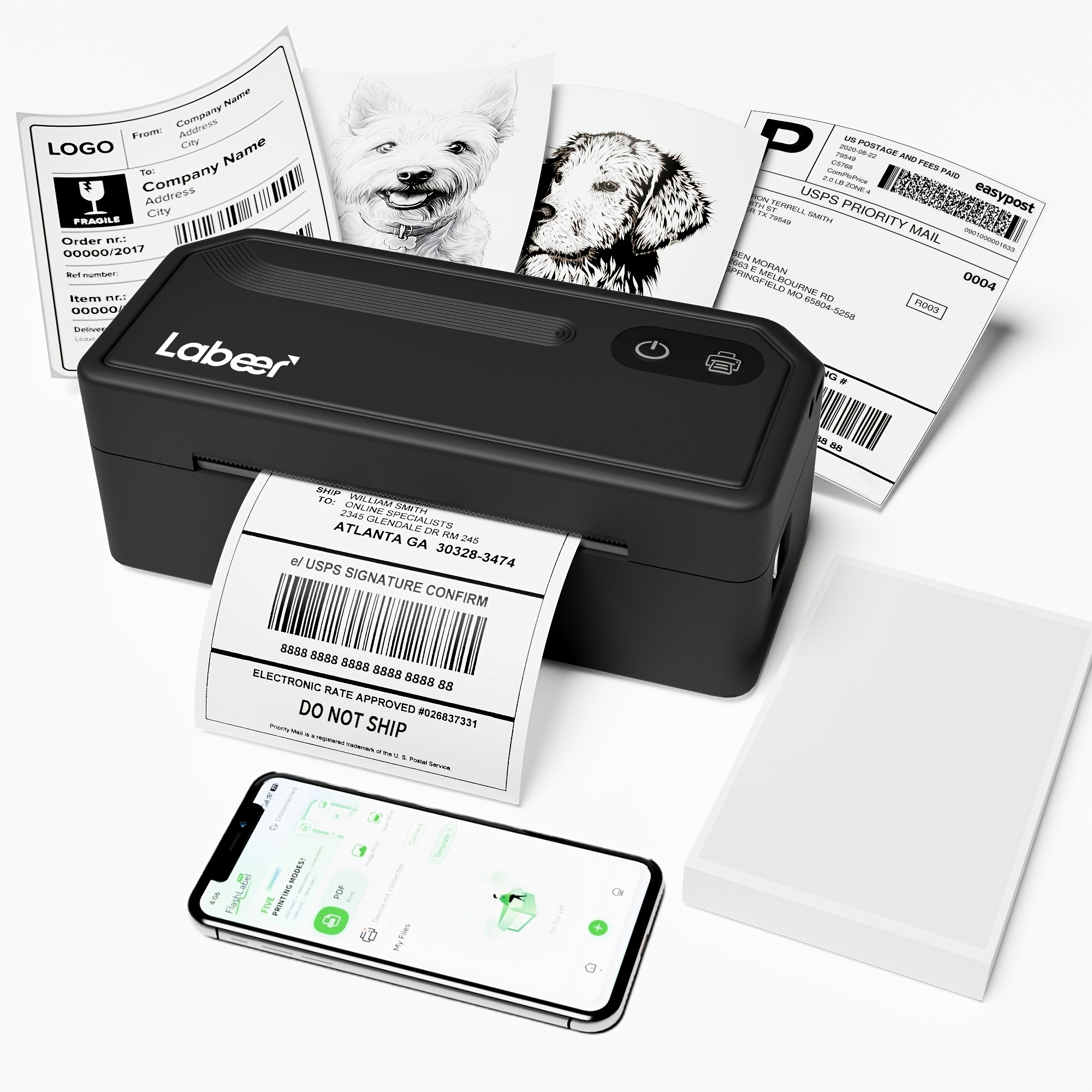 TEMU Desktop Label Printer, Shipping Label Printer, Supports Wired/wireless Connection And Compatible Smartphones&pcs, Suitable For Home, Office &