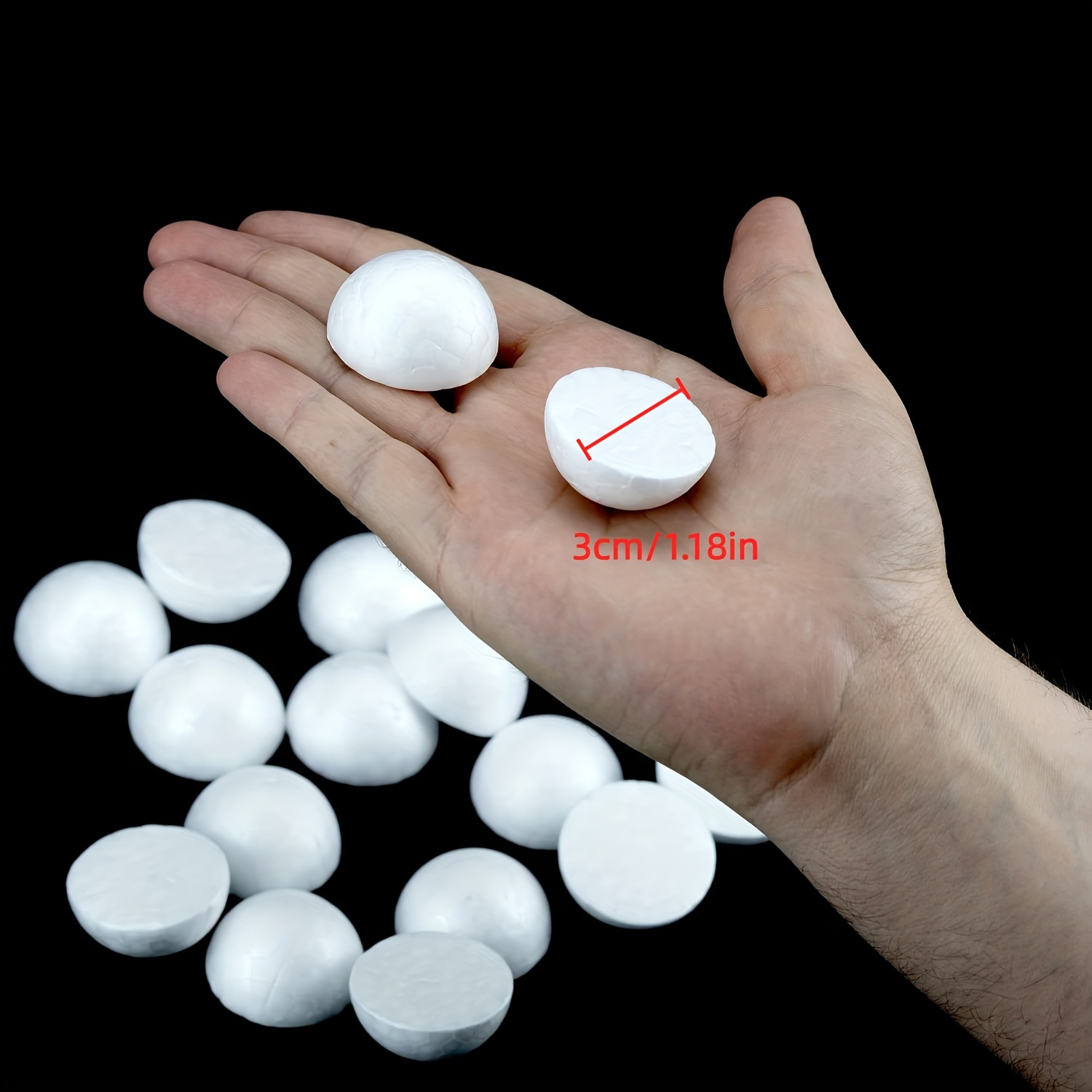 50pcs White Foam Half-spheres, 3/5cm - Ideal For Wedding Decorations, Diy Crafts & Painting Supplies