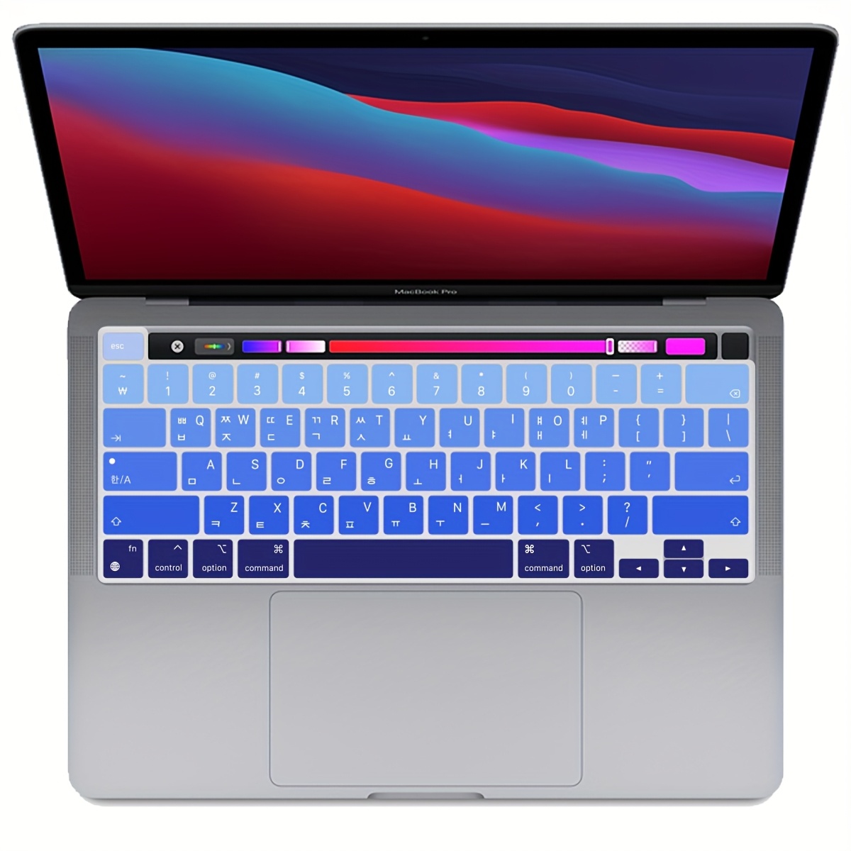 1pc compatible for   13 3 with m1     keyboard cover ultra thin protector scratch pink gradient gray blue korean us version  2338 2020 late keyboard skin