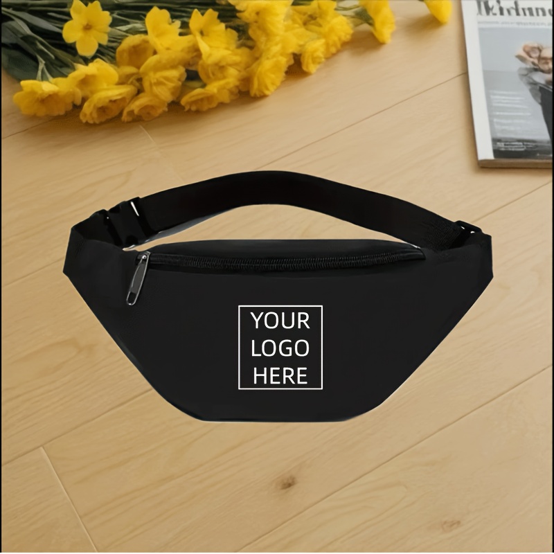 TEMU Custom Printed Logo Unisex Waist Bag, New Oxford Casual Chest Bag, Fashionable Travel Adjustable Shoulder Strap Purse