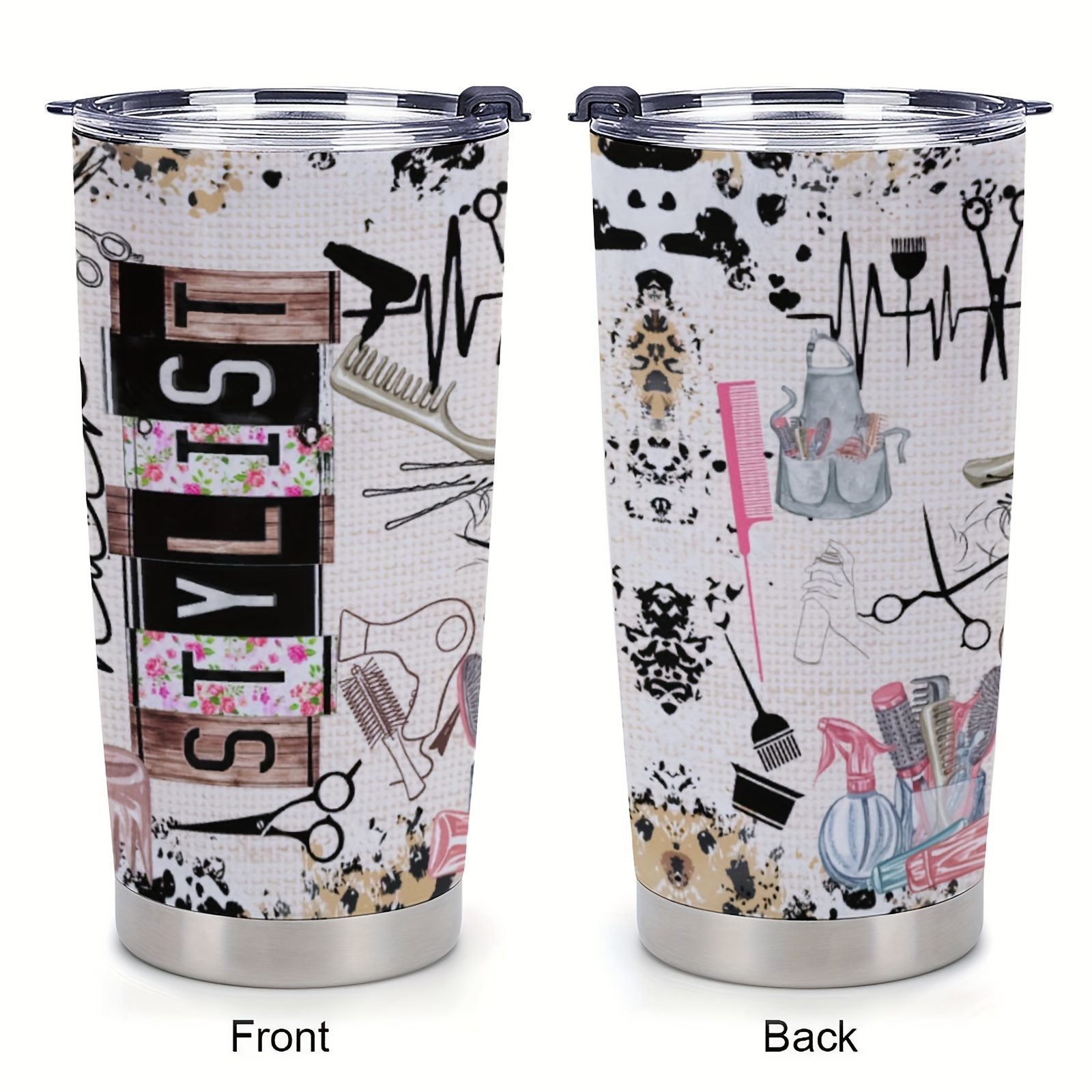 

1pc 20oz, Hair Stylist, Stainless Steel Cup, Car Insulation Tumbler Cup With Lid Travel Coffee Mugs, Car Outdoor Tumbler Cup Gifts For Relatives And Friends