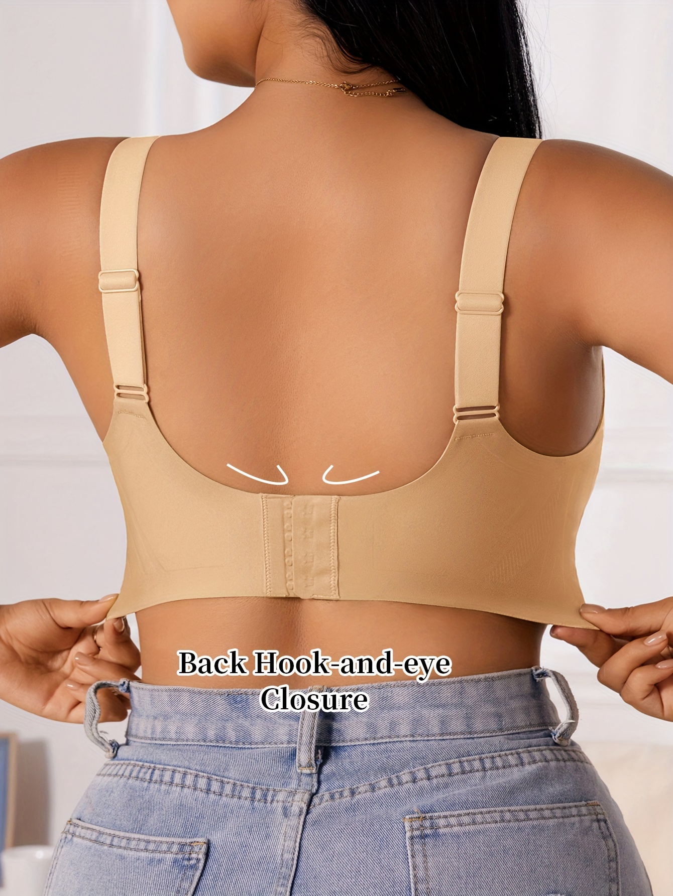 Plus Size Seamless Backless Bra - No Underwire & Ultra Soft Comfort, High Elasticity Removable Pads, Minimalist Design for Everyday Casual & Formal Wear, Strapless Bra, Formal Attire Support, Backless Lingerie, Smooth Texture Fabric, Comfortable Support, Sleek Silhouette, Lightweight Construction, Women's Undergarments