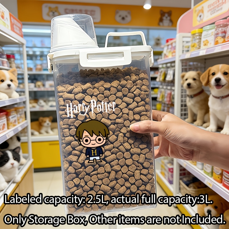TEMU Harry Potter Dog Food Storage Hogwarts , Simple Feeding, Household Organization Tool, Suitable For Kitchen And Outdoor Dry/wet Food Storage,
