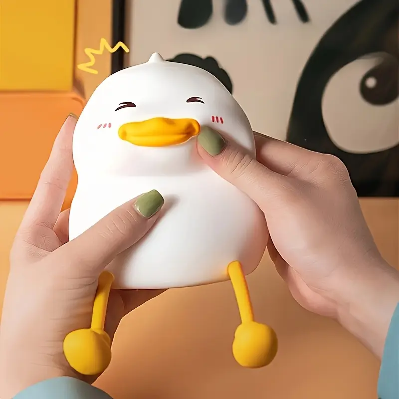 adorable fatty duck tap lamp usb rechargeable adjustable brightness night light with cute cartoon glow for bedroom decor creative birthday gift for home office duck decor design durable plastic Product details 5