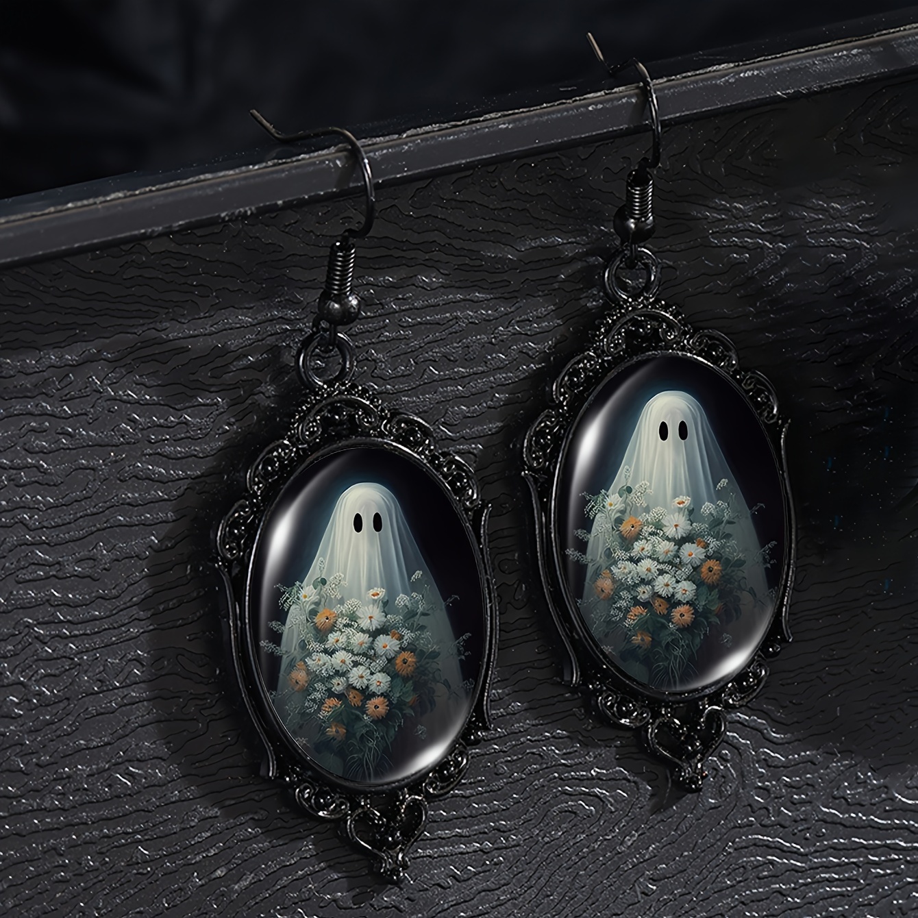 TEMU Bride Pattern Vintage Gothic & Dangle Earrings With Glass Mosaic And Zinc Alloy For Women - Iron Ear Needle, Non-feathered, Suitable For Daily