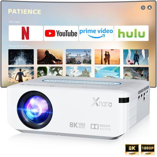 hd smart projector with dual band wifi and wireless wireless mobile phone screen projection local 1080p supports 8k compatible with smartphones tv sticks boxes usb hdtv fully automatic focusing and trapezoidal distortion